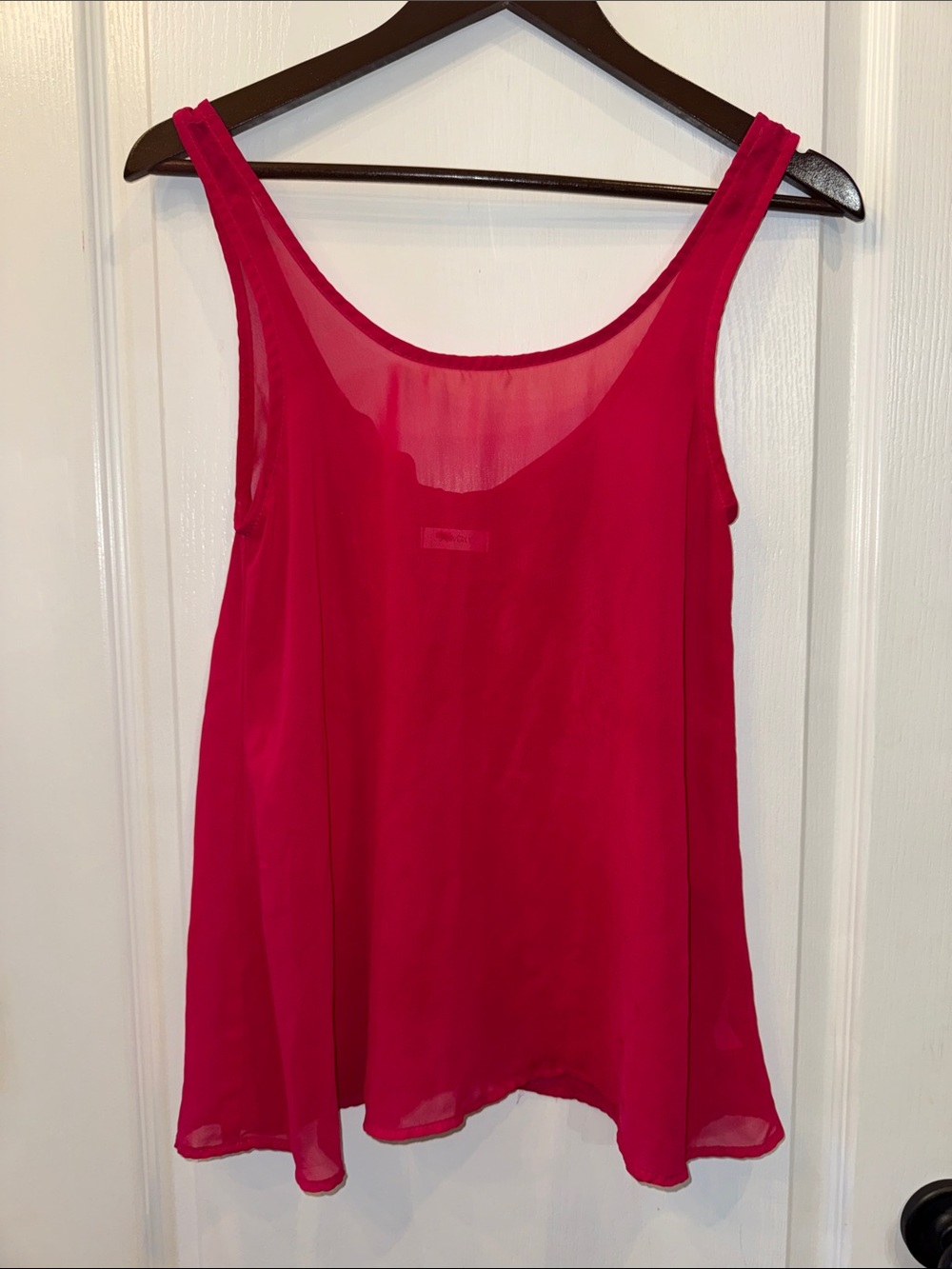 Everly Sheer Flowing Camisole Tank in Fuchsia